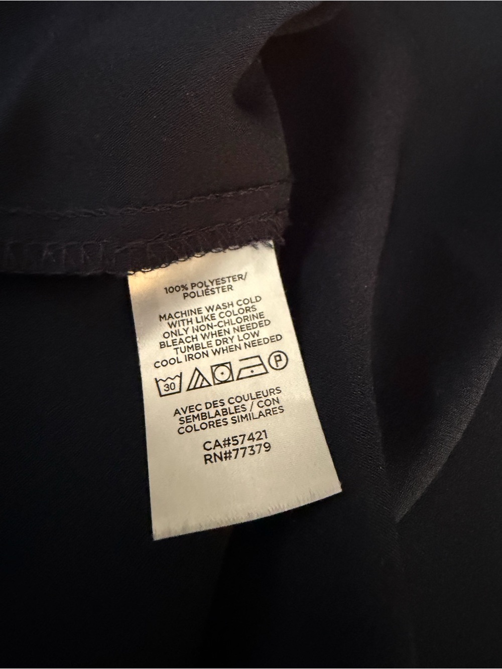 Ann Taylor Navy Ruffle Tie-Neck Sleeveless Blouse, Size Medium - Picture 4 of 4